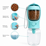 Gourde 2-en-1 pour Chien – Eau Fraîche & Friandises Toujours à Portée de Patte